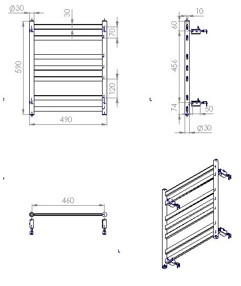 Рушникосушка Carino Mia 590x490 White Matte (M5949LWM) Фото - 8