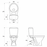Унітаз-компакт Cersanit 704 CERSANIA SIMPLEON 011 3/6 з дюропластовою кришкою LIFT Фото - 3
