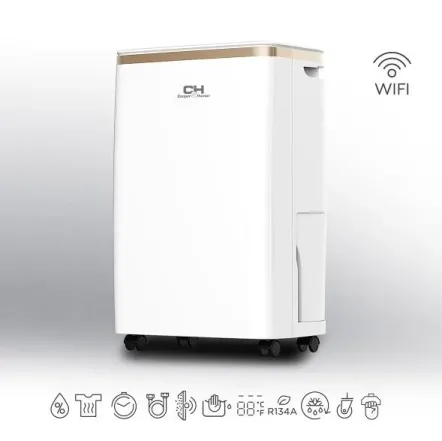 Осушувач повітря Cooper&Hunter CH-D005WD8-12LDWF, 10л.на добу, 28м.кв, 110м3/год, 145Вт, дисплей ,ел. кер-ня, WI-FI, таймер, іонізатор, авто вимк., білий