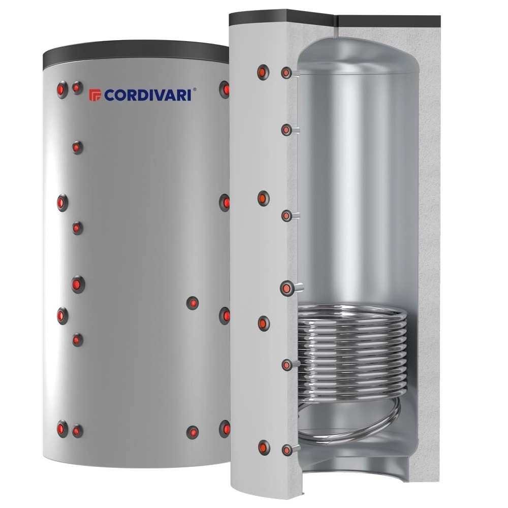 Теплоаккумулятор (буферная емкость) 1500 л Cordivari PUFFER 1 (1 теплообменник) VC (мягкая съемная изоляция)