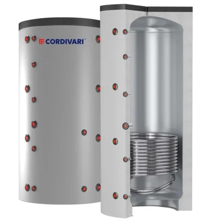 Теплоаккумулятор (буферная емкость) 1500 л Cordivari PUFFER 1 (1 теплообменник) VC (мягкая съемная изоляция)