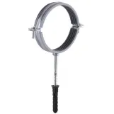 Хомут в сборе CR 4″ (105-112мм) с винтом-шурупом 8*100 и дюбелем в уп., серый