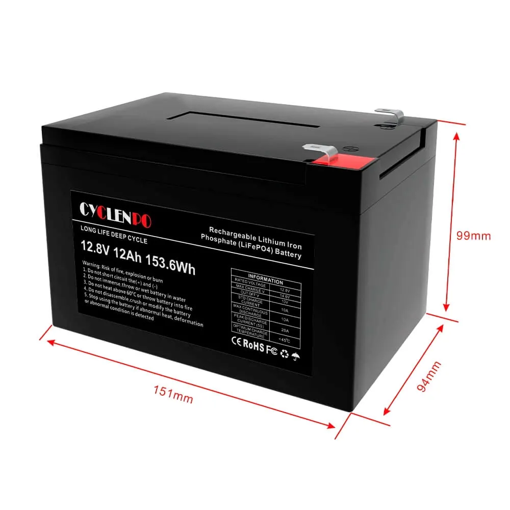 Аккумуляторная батарея литий-железо-фосфатная Cyclen 12.8В 12Ач 12.8V 12AH LiFePo4 (44-00076) Фото - 3