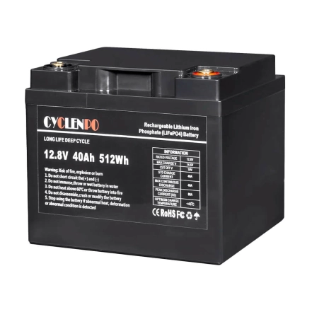 Акумуляторна батарея літій-залізо-фосфатна Cyclen 12.8В 40Аг 12.8V 40AH LiFePo4 (44-00078)