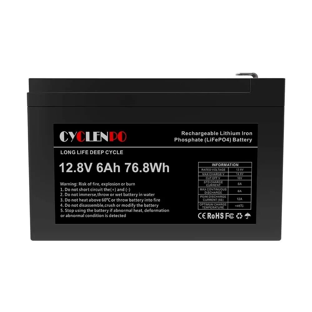 Акумуляторна батарея літій-залізо-фосфатна Cyclen 12.8В 6Аг 12.8V 6AH LiFePo4 (44-00079) Фото - 1