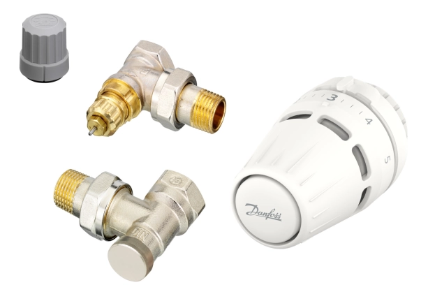 Комплект термостатический Danfoss Regus RA+RA-FN+RLV-S боковое подкл, 1/2" угловой