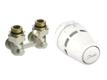 Комплект термостатичний Danfoss Regus RA + RLV-KB, H-подібний, нижнє підкл, 1/2", кутовий Фото - 1