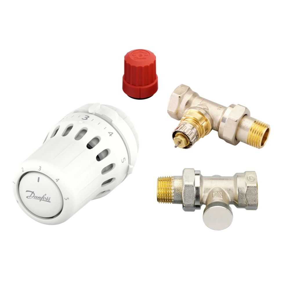 Комплект термостат для радіатора (прямий) ш/м 1/2 015G5348 Danfoss (React™ + RA-N + RLV-S)