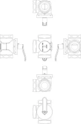 Поворотный трехходовой клапан Danfoss HRB3PN10, DN50 kvs 40, внутренняя резьба (065Z0410) Фото - 1