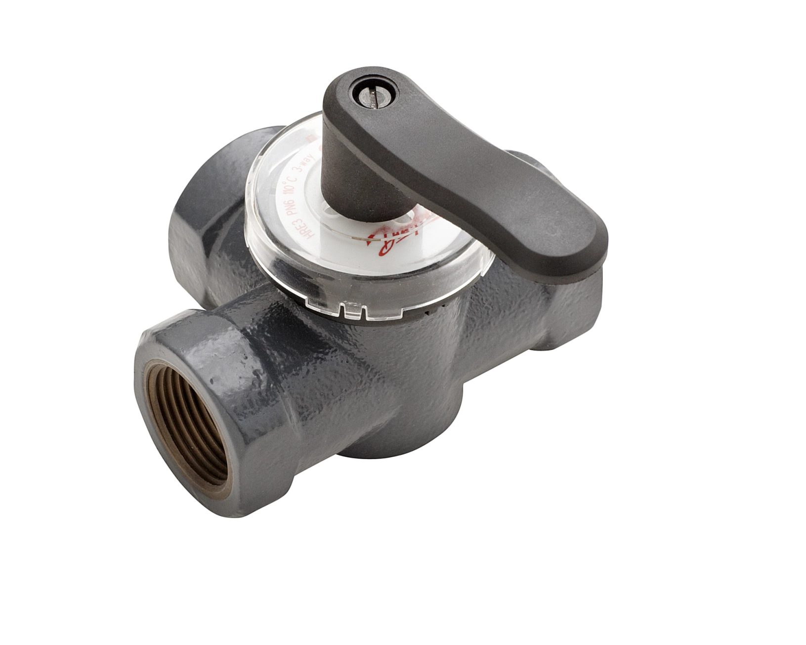 Поворотний триходовий клапан Danfoss HRE3PN6, DN32 kvs 16, внутрішня різьба (065Z0420)