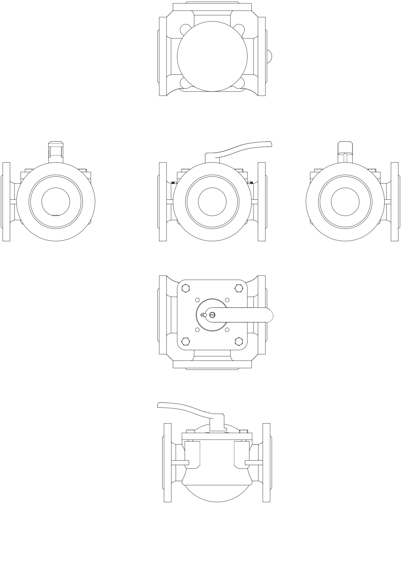 Поворотний триходовий клапан Danfoss HFE3 PN6, DN50 kvs60, фланцевий (065Z0432) Фото - 1