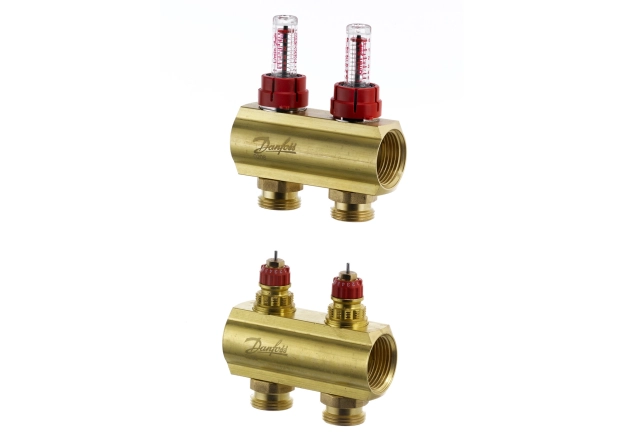Колекторр Danfoss 2+2 з витратомірами FHF (088U0522) 