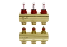 Колекторр Danfoss 3+3 з витратомірами FHF (088U0523)  Фото - 1