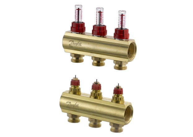 Колекторр Danfoss 3+3 з витратомірами FHF (088U0523) 