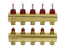 Колекторр Danfoss 5+5 з витратомірами FHF (088U0525) Фото - 1