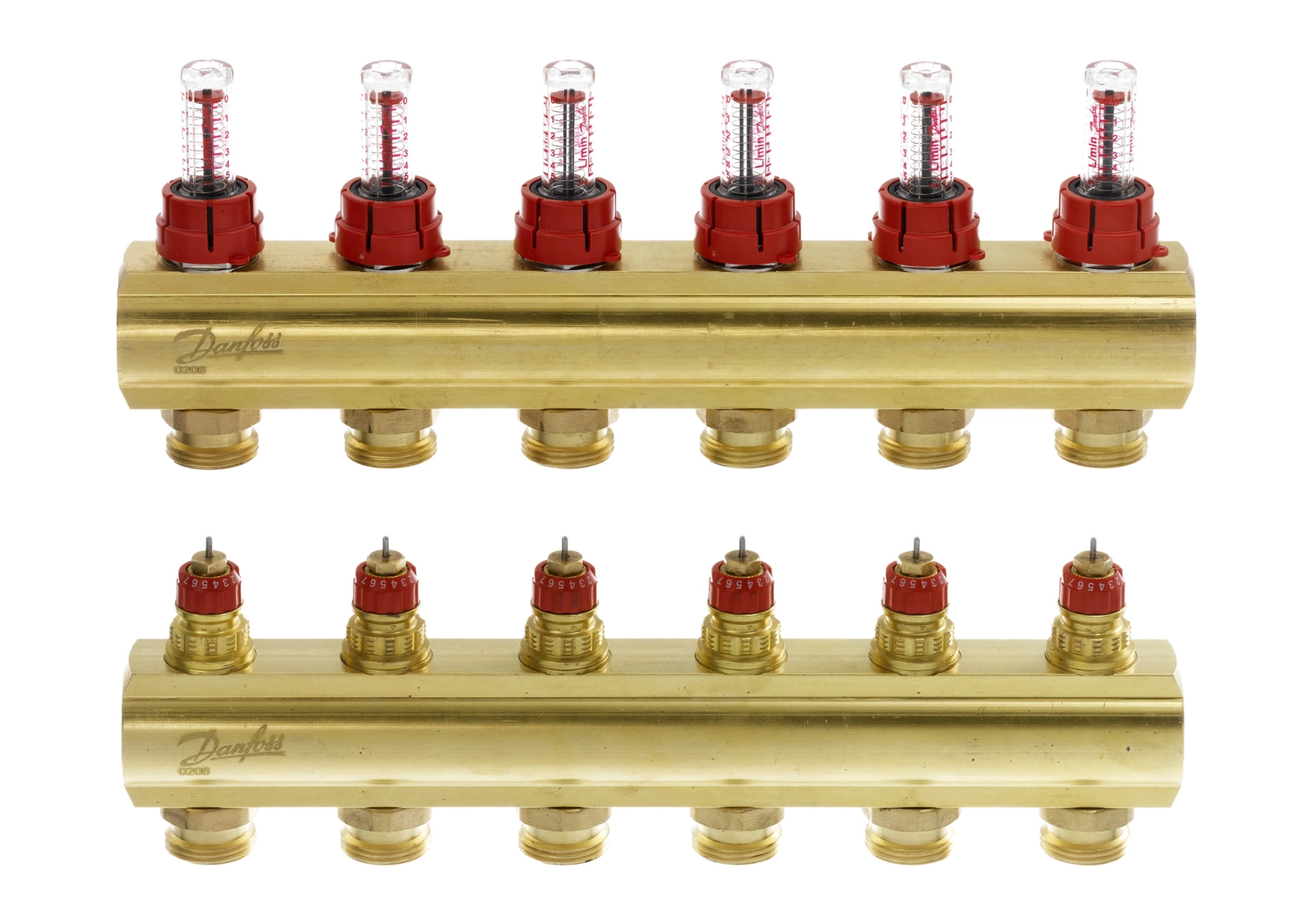 Коллекторр Danfoss 6+6 с расходомерами FHF (088U0526) Фото - 1