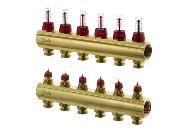 Колекторр Danfoss 6+6 з витратомірами FHF (088U0526)