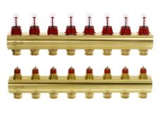 Колекторр Danfoss 8+8 з витратомірами FHF (088U0528)  Фото - 1