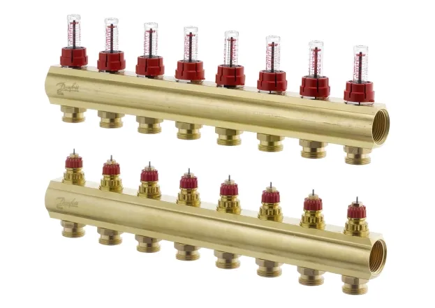 Коллекторр Danfoss 8+8 с расходомерами FHF (088U0528)