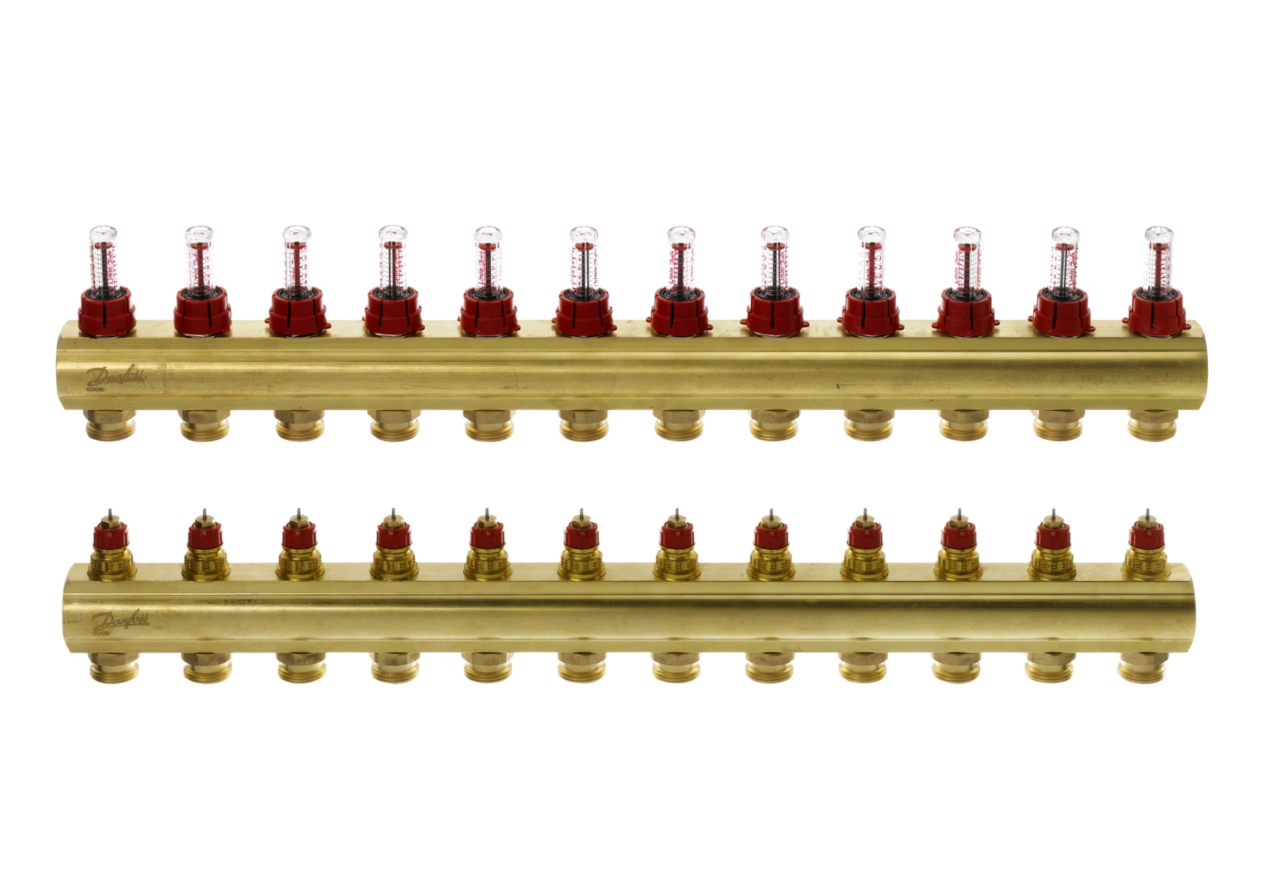 Колекторр Danfoss 12+12 з витратомірами FHF (088U0532)  Фото - 1