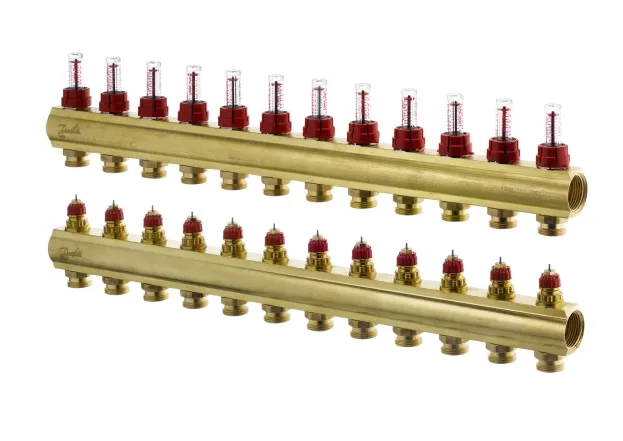 Коллекторр Danfoss 12+12 с расходомерами FHF (088U0532)