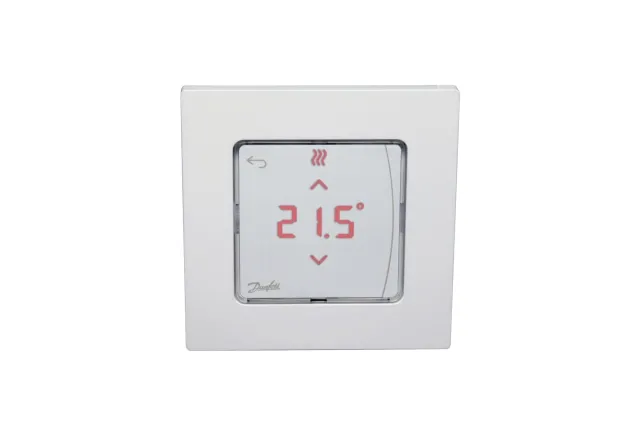 Kімнатний терморегулятор Danfoss Icon RT з дисплеєм, 230В,для гідравлічних систем підлогового опалення, вбудований в монтажну коробку 80х80 (088U1010)