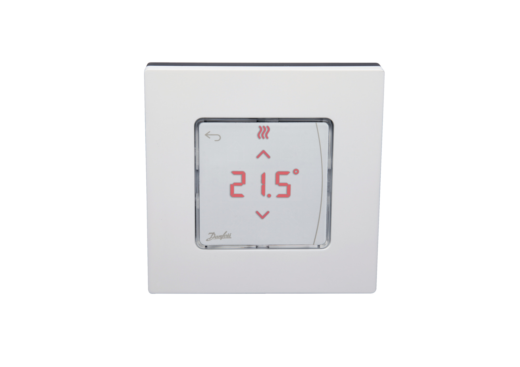 Комнатный терморегулятор Danfoss Icon RT с дисплеем, 230В, для гидравлических систем напольного отопления, монтаж на поверхность 80х80 (088U1015)