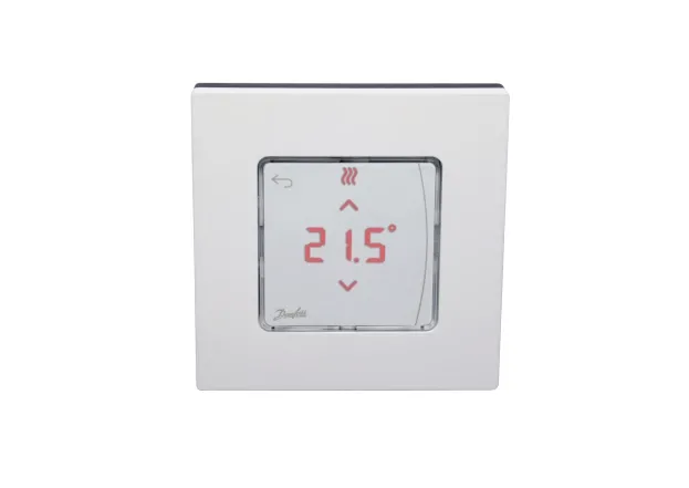 Комнатный терморегулятор Danfoss Icon RT с дисплеем, 230В, для гидравлических систем напольного отопления, монтаж на поверхность 80х80 (088U1015)