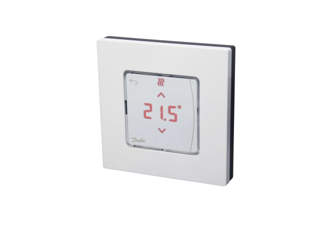 Терморегулятор Danfoss Icon RT IR, +5...35 °C, датчик инфракрасный, беспроводной, накладной, 3В, белый