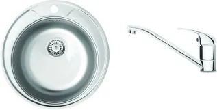 Набір для кухні Deante Twist мийка ZHC_0813 + зміш. BYU_060M сталь