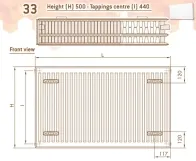 Радиатор стальной Compact Panel 33 TEK 500 x 1800 мм 4883 Ватт боковое подключение DeLonghi Фото - 1