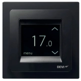 Терморегулятор электронный DEVIregТМ Touch Black Вт, сенсорный, интеллектуальный таймер, черный (140F1069)