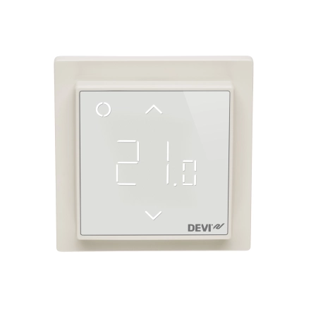 Терморегулятор електронний DEVIregTM Smart Pure White Вт, Wi-Fi, інтелектуальний таймер, білий (140F1141)