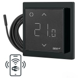 Терморегулятор електронний DEVIregTM Smart Black Вт, Wi-Fi, інтелектуальний таймер, чорний (140F1143) Фото - 2