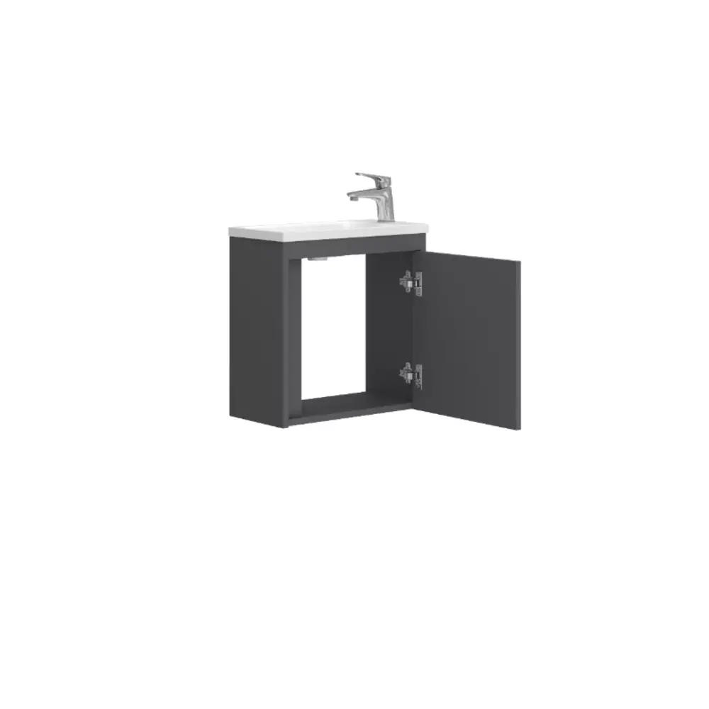Тумба с раковиной Devit Small, 50 см, антрацит (063050A) Фото - 2