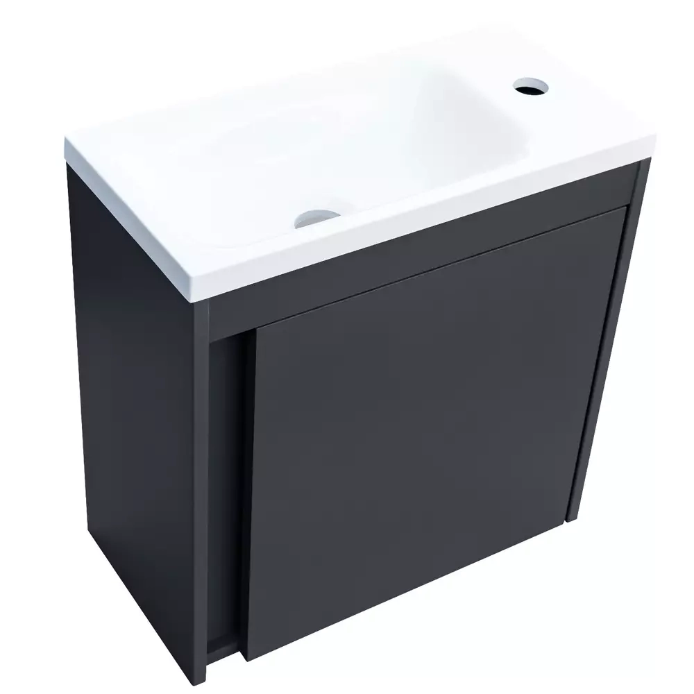 Тумба с раковиной Devit Small, 50 см, антрацит (063050A) Фото - 7