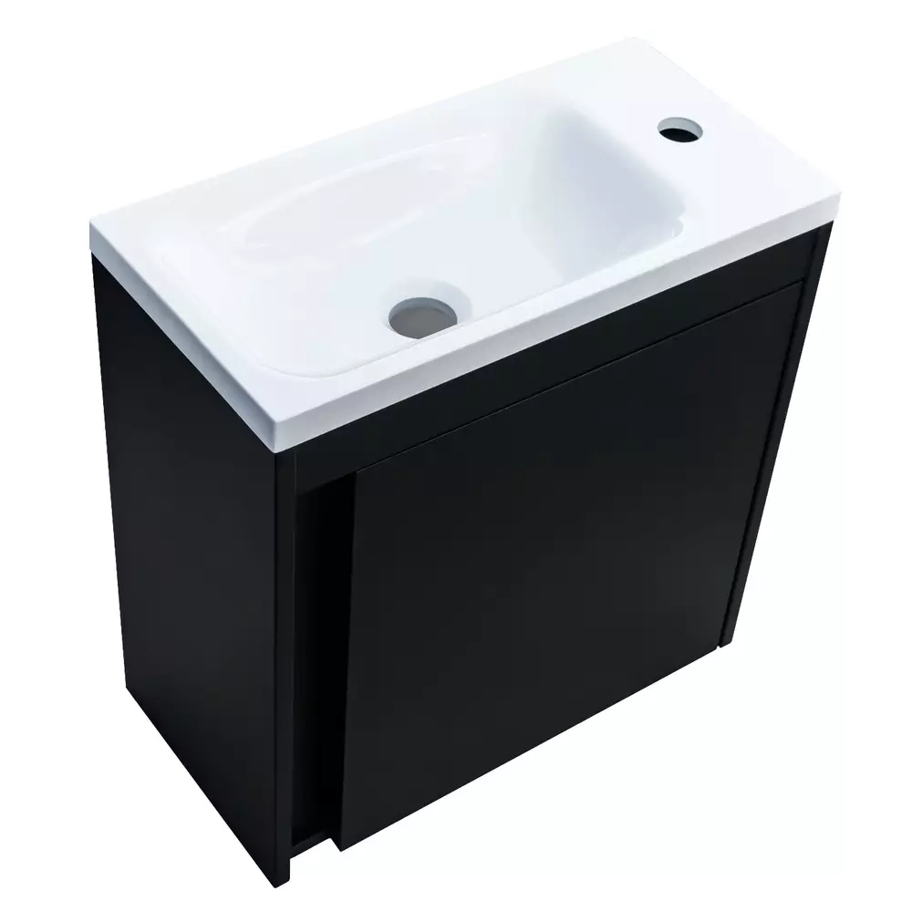 Тумба з раковиною Devit Small, 50 см, чорний (063050B) Фото - 8