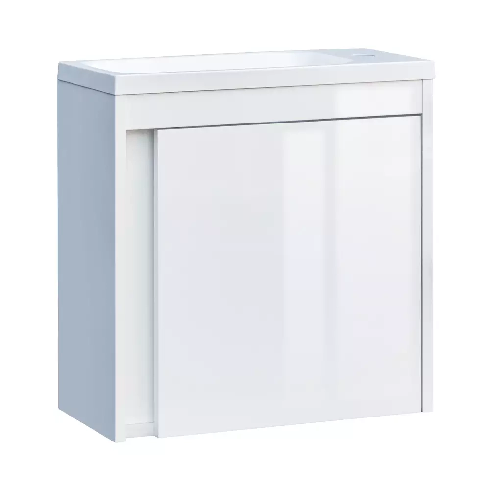 Тумба з раковиною Devit Small, 50 см, білий глянець (063050W)