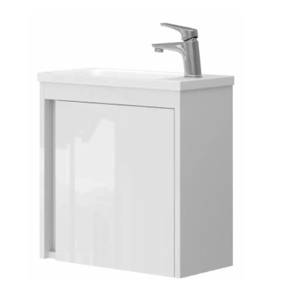 Тумба з раковиною Devit Small, 50 см, білий глянець (063050W) Фото - 1