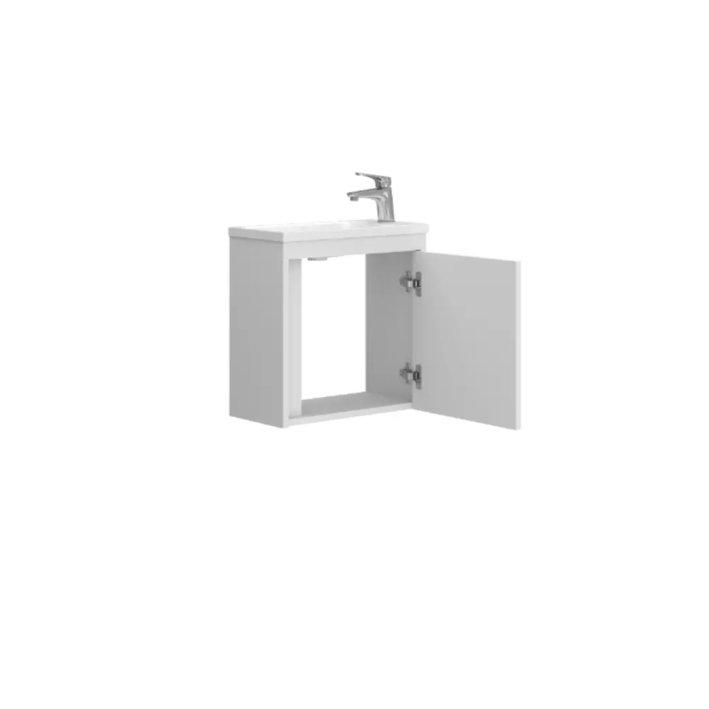 Тумба з раковиною Devit Small, 50 см, білий глянець (063050W) Фото - 2