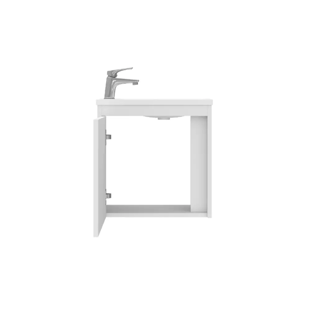 Тумба з раковиною Devit Small, 50 см, білий глянець (063050W) Фото - 3