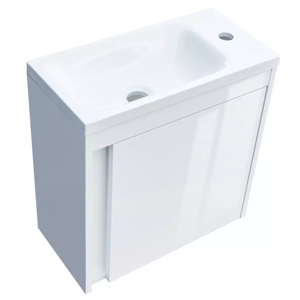 Тумба з раковиною Devit Small, 50 см, білий глянець (063050W) Фото - 8