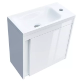 Тумба з раковиною Devit Small, 50 см, білий глянець (063050W) Фото - 8