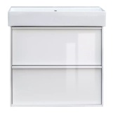 Тумба з раковиною та сифоном Devit Quadra, 60 см, біла глянцева (083060W) Фото - 1