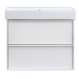 Тумба з раковиною та сифоном Devit Quadra, 70 см, біла матова (083070WB) Фото - 1
