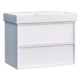 Тумба з раковиною та сифоном Devit Quadra, 85 см, біла матова (083085WB)