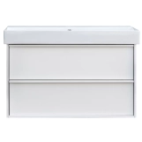 Тумба з раковиною та сифоном Devit Quadra, 100 см, біла матова (083100WB) Фото - 1