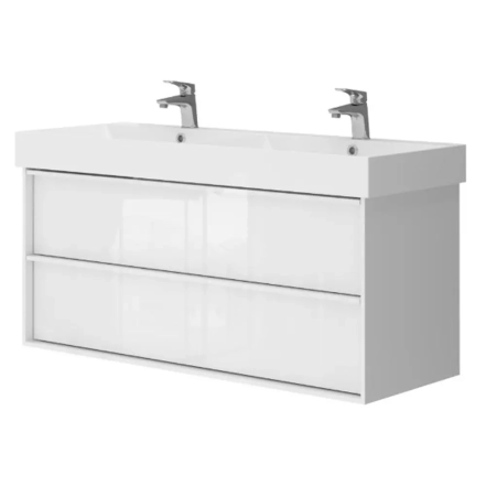 Тумба без раковини Devit Quadra, 120 см, біла глянцева (083120W)