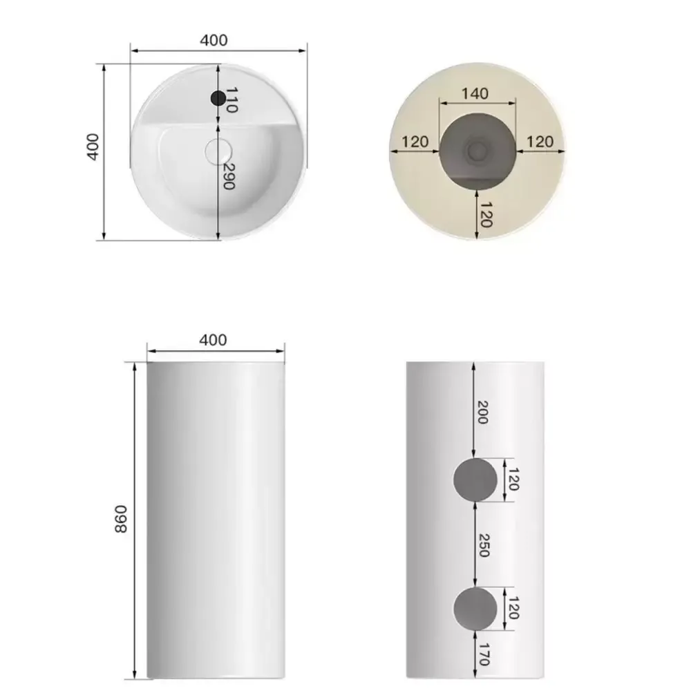 Раковина Devit Style 40х40 см, отдельно стоящая, с отверстием под смеситель, белая (1408641) Фото - 1