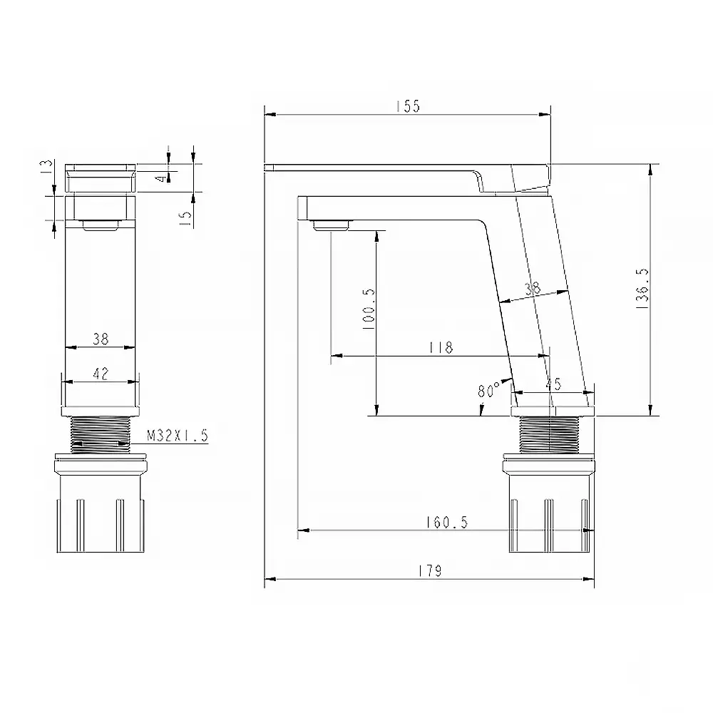 Змішувач для раковини Devit Linea (150W1245B) Фото - 1
